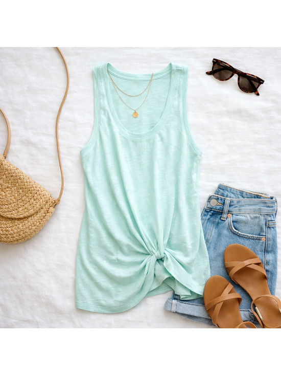 bobi Tops - NEW NWT Bobi Teal Tank Top with Front Knot | Size X-Small